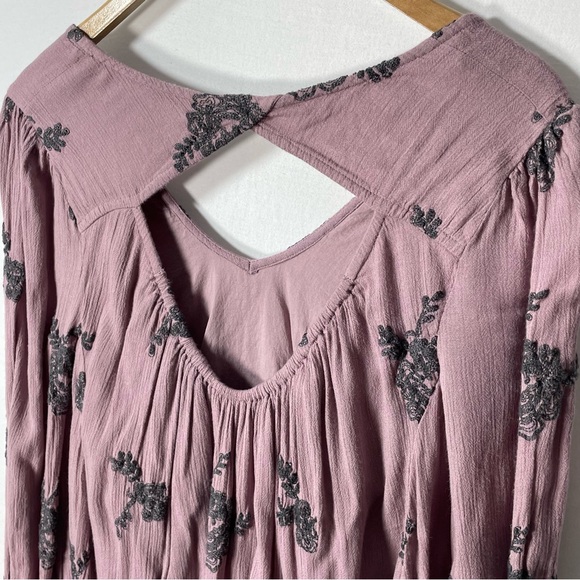 Free People Embroidered Austin Floral Dress Tunic Oversized Boho S - Picture 3 of 10